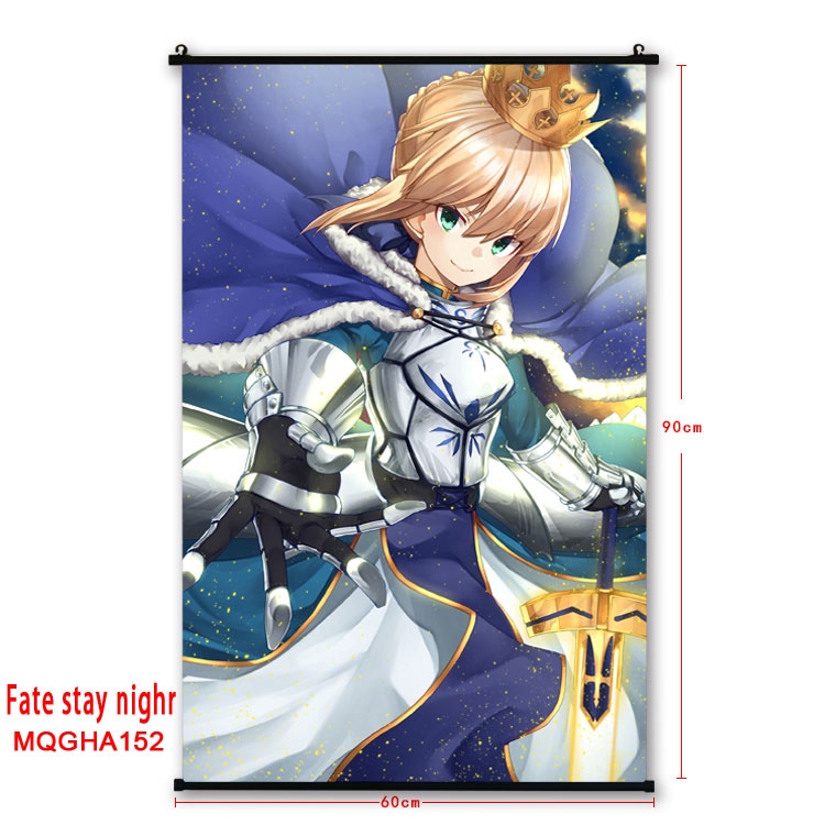 Fate stay night Anime plastic pole cloth painting Wall Scroll 60X90CM MQGHA152