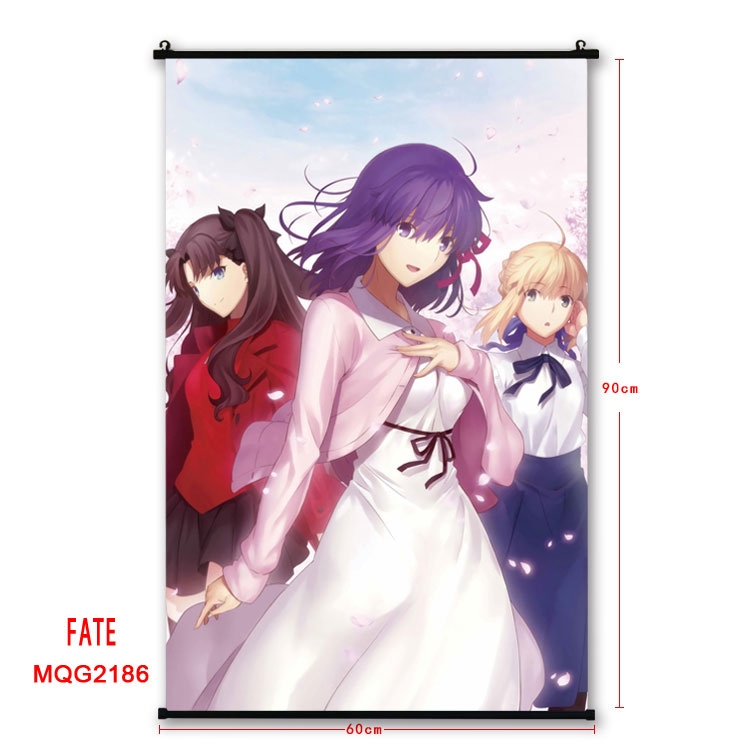 Fate stay night Anime plastic pole cloth painting Wall Scroll 60X90CM MQG2186
