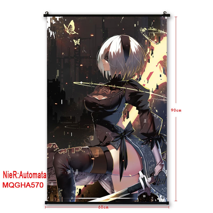 Nier:Automata Anime plastic pole cloth painting Wall Scroll 60X90CM MQGHA570