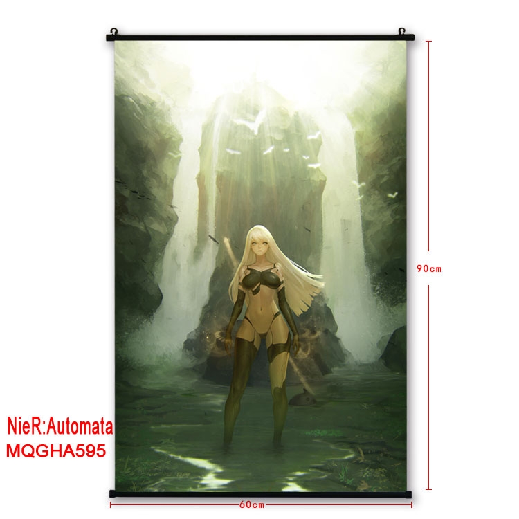 Nier:Automata Anime plastic pole cloth painting Wall Scroll 60X90CM MQGHA595