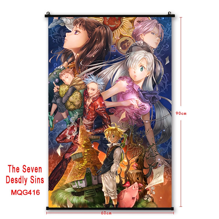 The Seven Deadly Sins Anime plastic pole cloth painting Wall Scroll 60X90CM MQG416