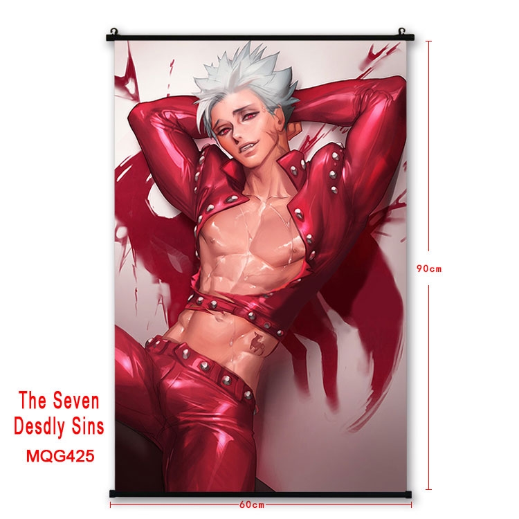 The Seven Deadly Sins Anime plastic pole cloth painting Wall Scroll 60X90CM MQG425