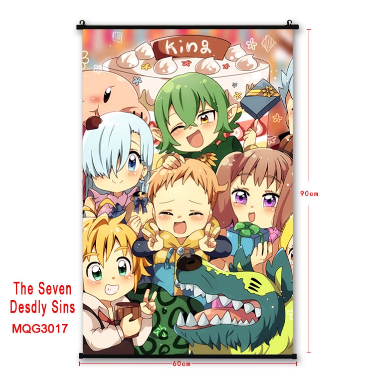 The Seven Deadly Sins Anime plastic pole cloth painting Wall Scroll 60X90CM MQG3017