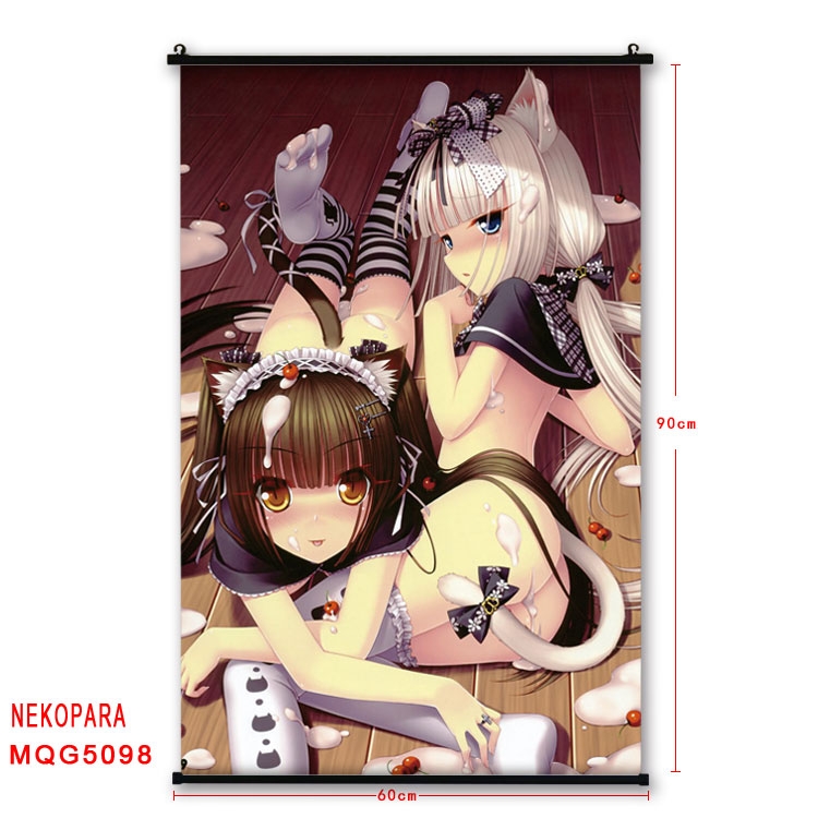 Nekopara Anime plastic pole cloth painting Wall Scroll 60X90CM MQG5098