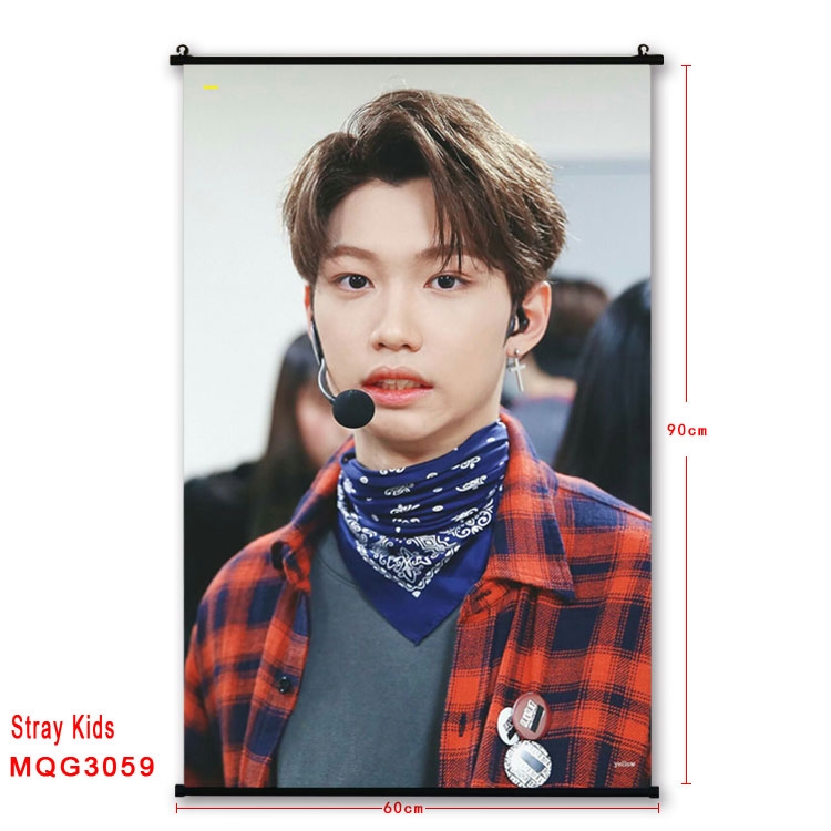 Stray Kids plastic pole cloth painting Wall Scroll 60X90CM  MQG3059