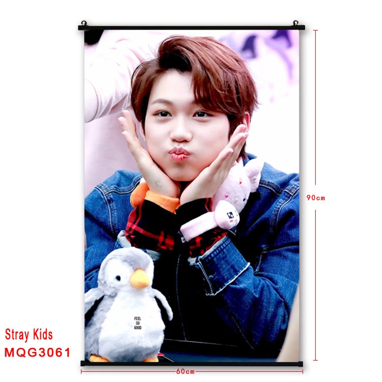 Stray Kids plastic pole cloth painting Wall Scroll 60X90CM  MQG3056