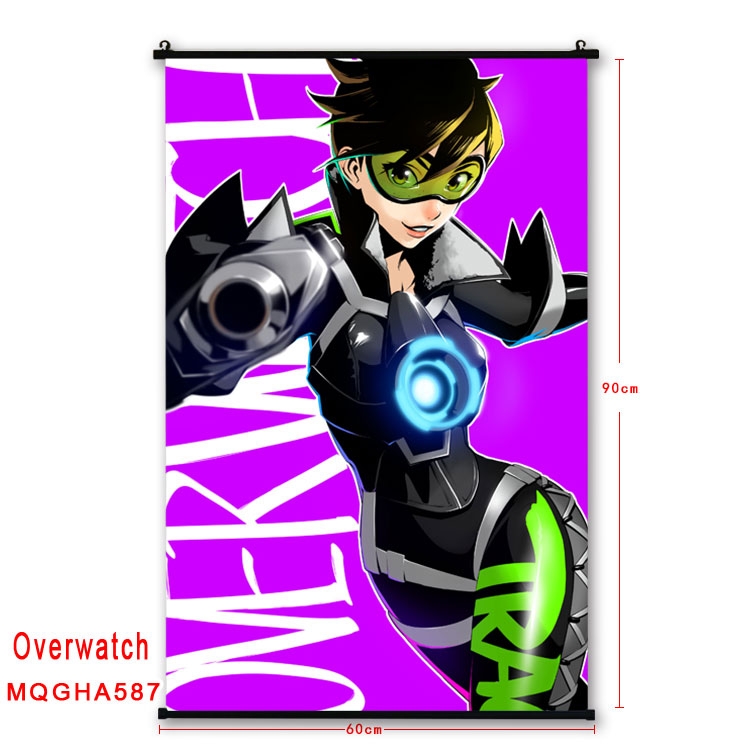 Overwatch Anime plastic pole cloth painting Wall Scroll 60X90CM MQGHA587