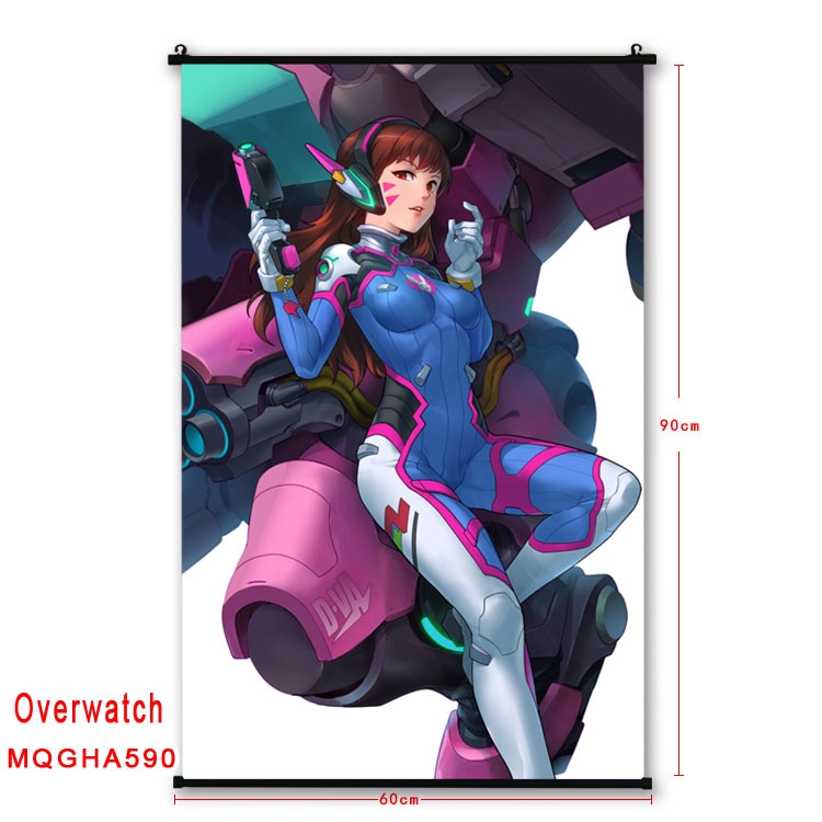 Overwatch Anime plastic pole cloth painting Wall Scroll 60X90CM MQGHA590