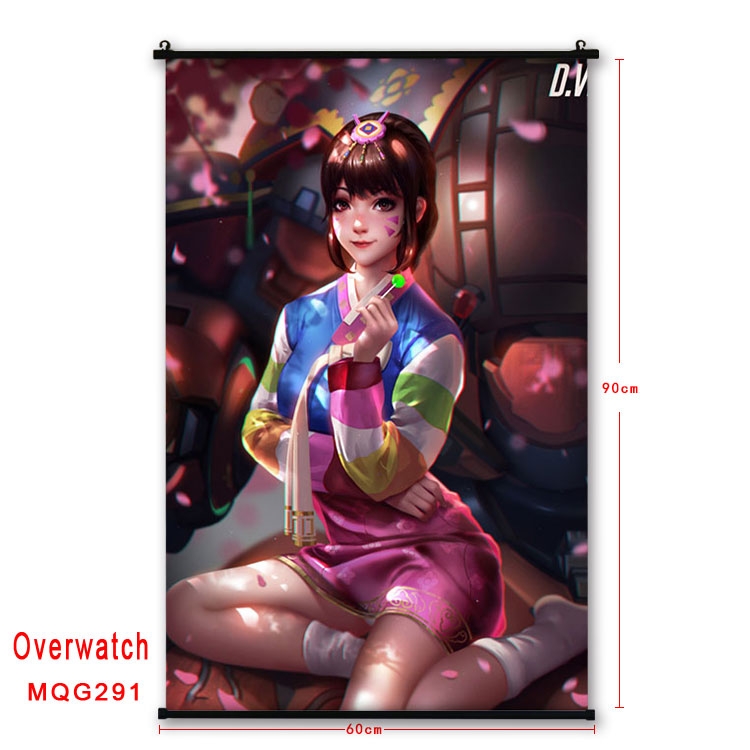 Overwatch Anime plastic pole cloth painting Wall Scroll 60X90CM MQG291