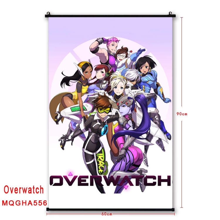 Overwatch Anime plastic pole cloth painting Wall Scroll 60X90CM MQGHA556