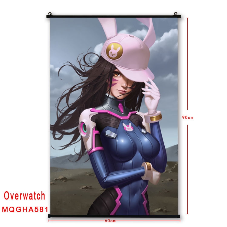 Overwatch Anime plastic pole cloth painting Wall Scroll 60X90CM MQGHA581