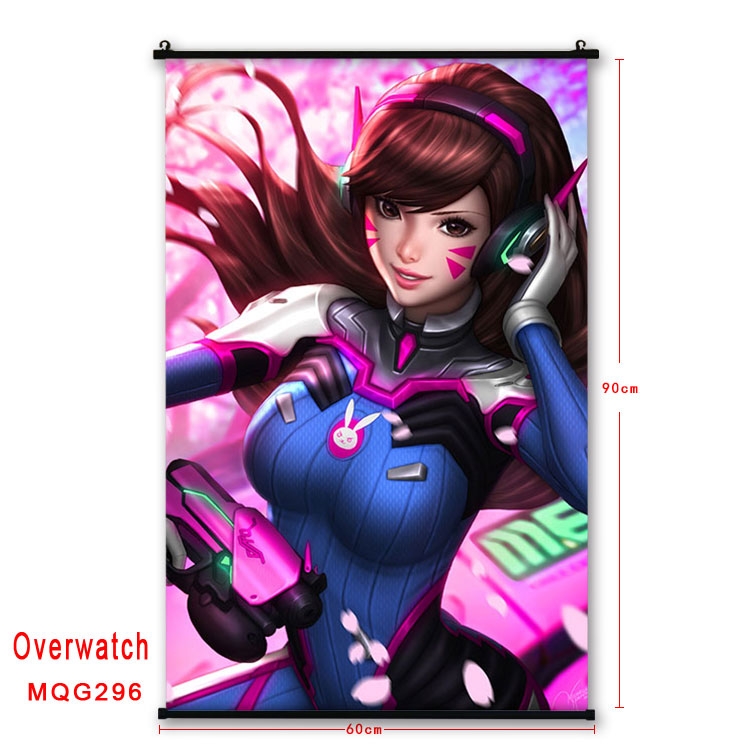 Overwatch Anime plastic pole cloth painting Wall Scroll 60X90CM MQG296