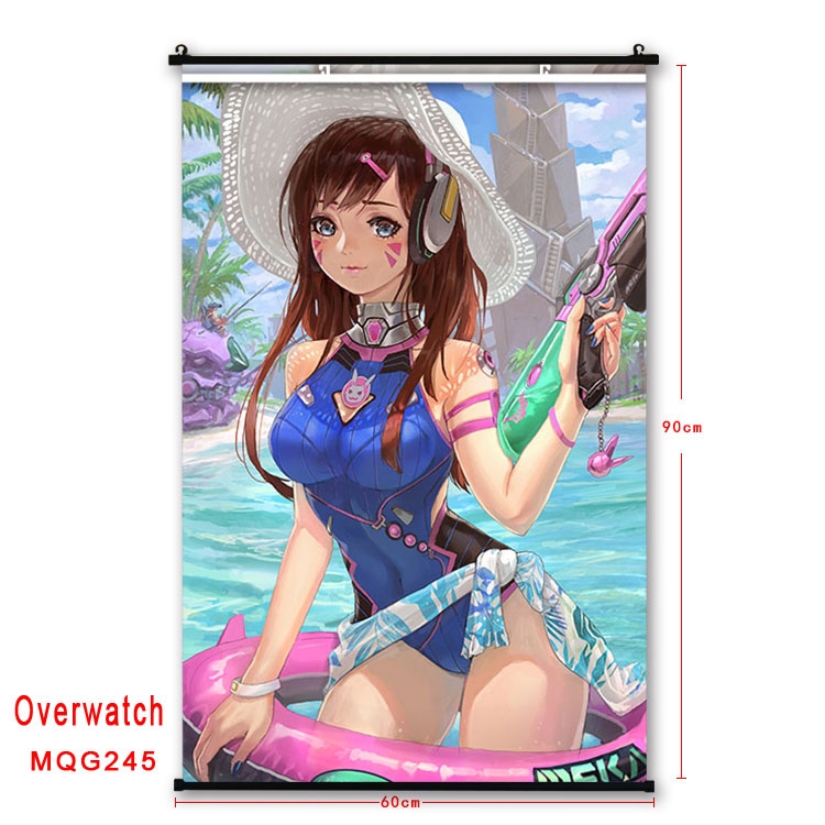 Overwatch Anime plastic pole cloth painting Wall Scroll 60X90CM MQG245