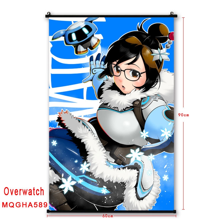 Overwatch Anime plastic pole cloth painting Wall Scroll 60X90CM  MQGHA589