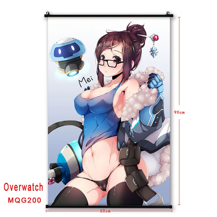 Overwatch Anime plastic pole cloth painting Wall Scroll 60X90CM  MQG200