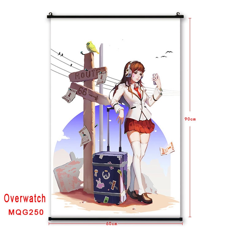 Overwatch Anime plastic pole cloth painting Wall Scroll 60X90CM  MQG250