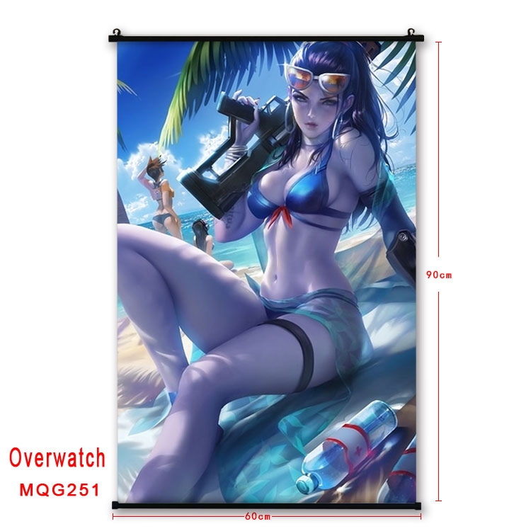 Overwatch Anime plastic pole cloth painting Wall Scroll 60X90CM  MQG251