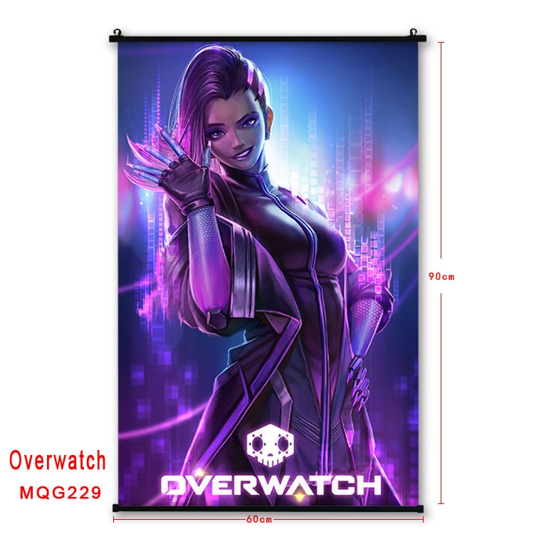 Overwatch Anime plastic pole cloth painting Wall Scroll 60X90CM  MQG229