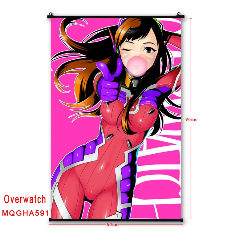 Overwatch Anime plastic pole cloth painting Wall Scroll 60X90CM  MQGHA591