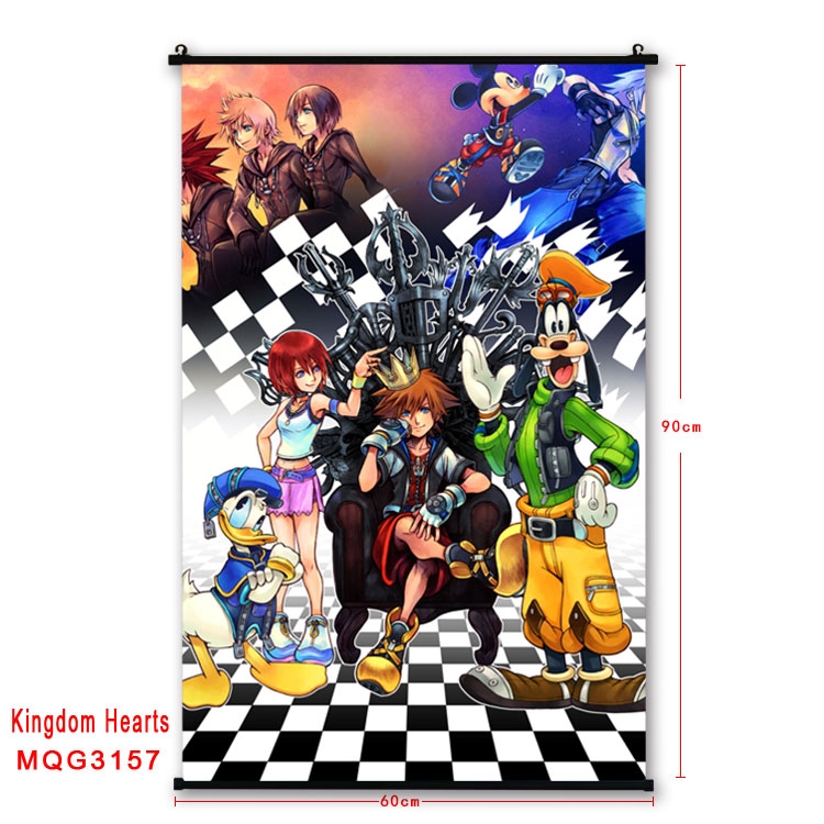 kingdom hearts Anime plastic pole cloth painting Wall Scroll 60X90CM  MQG3157