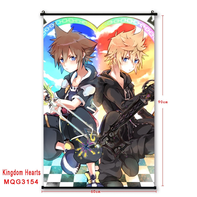 kingdom hearts Anime plastic pole cloth painting Wall Scroll 60X90CM  MQG3154