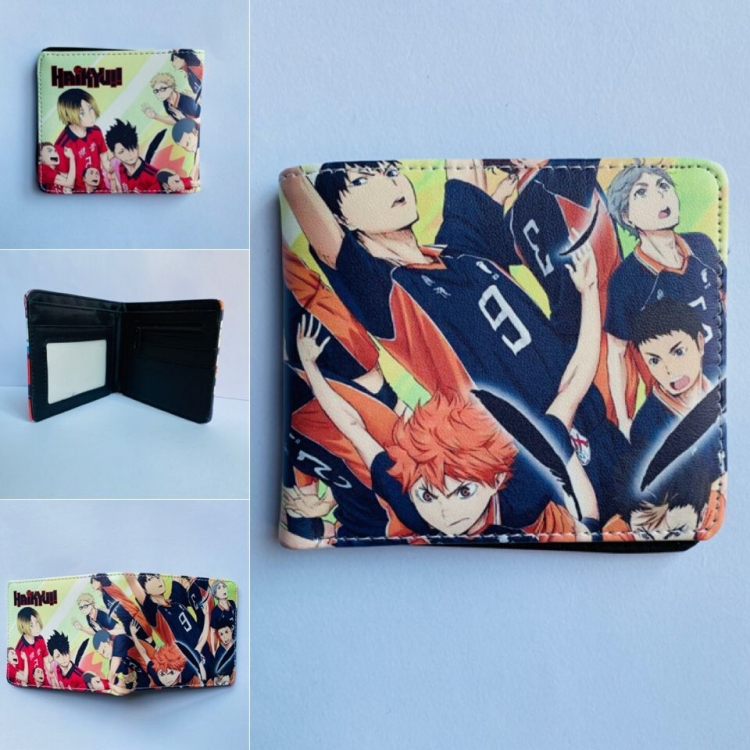 Haikyuu!! Full color  two fold short wallet purse 3446