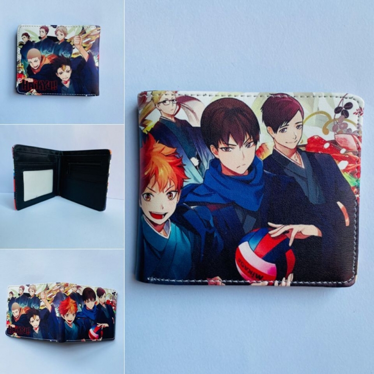 Haikyuu!! Full color  two fold short wallet purse 3455