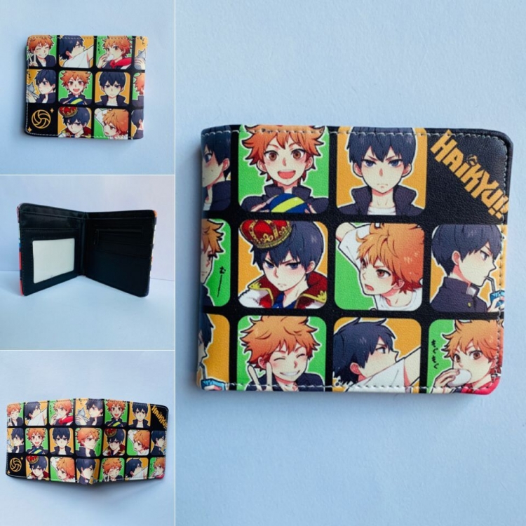 Haikyuu!! Full color  two fold short wallet purse 3452