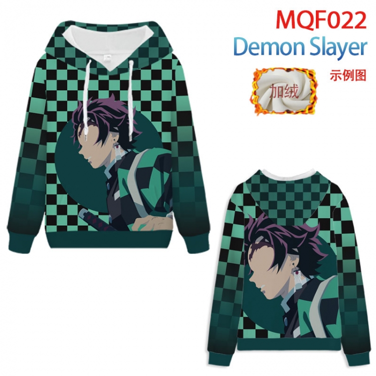 Demon Slayer Kimets Hooded pullover plus velvet padded sweater Hoodie 2XS-4XL, 9 sizes MQF022