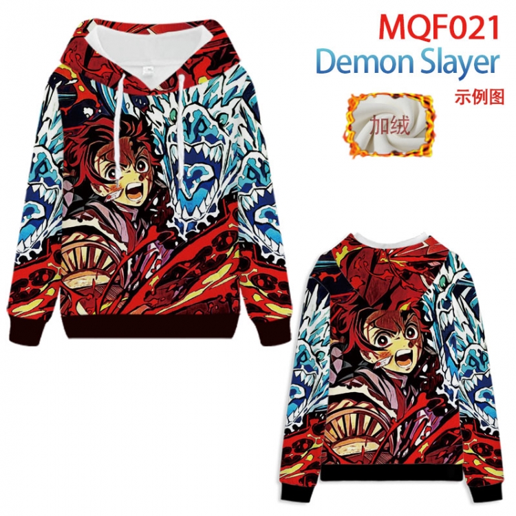 Demon Slayer Kimets Hooded pullover plus velvet padded sweater Hoodie 2XS-4XL, 9 sizes MQF021