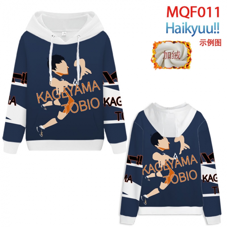 Haikyuu!! Hooded pullover plus velvet padded sweater Hoodie 2XS-4XL, 9 sizes MQF011