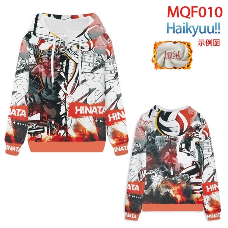 Haikyuu!! Hooded pullover plus velvet padded sweater Hoodie 2XS-4XL, 9 sizes MQF010