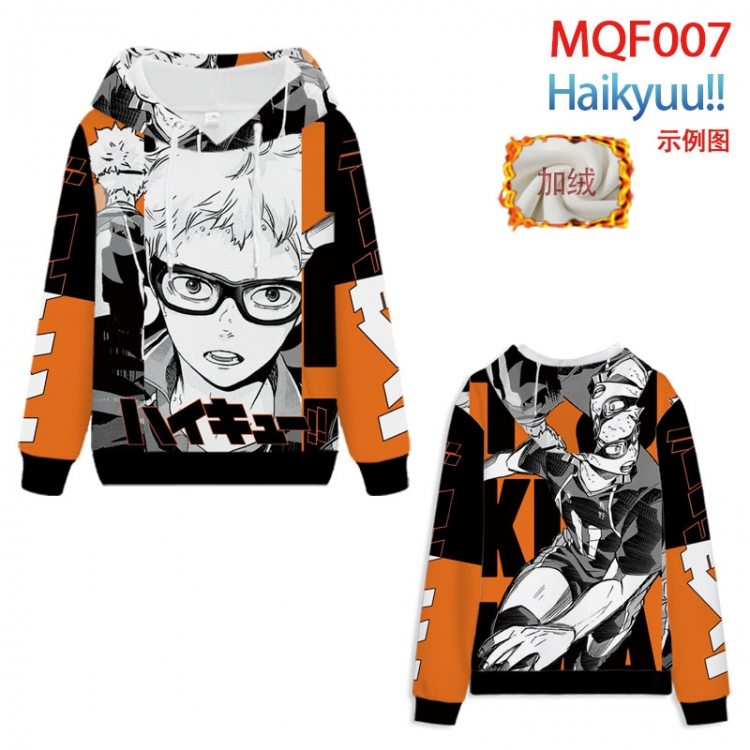 Haikyuu!! Hooded pullover plus velvet padded sweater Hoodie 2XS-4XL, 9 sizes MQF007