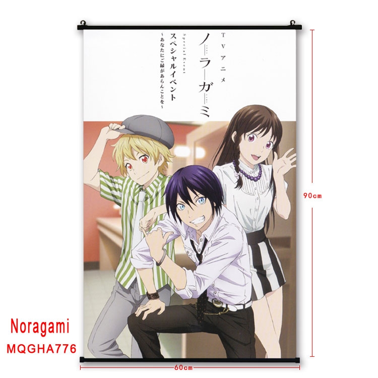 Noragami Anime plastic pole cloth painting Wall Scroll 60X90CM MQGHA776