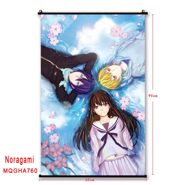 Noragami Anime plastic pole cloth painting Wall Scroll 60X90CM MQGHA760