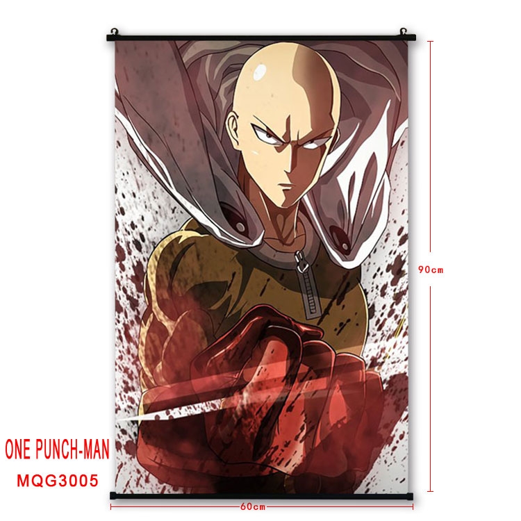 One Punch Man Anime plastic pole cloth painting Wall Scroll 60X90CM MQG3005