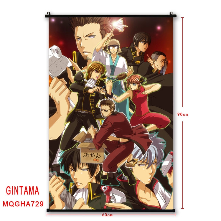 Gintama Anime plastic pole cloth painting Wall Scroll 60X90CM MQGHA729