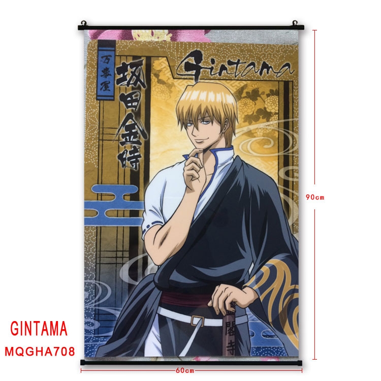 Gintama Anime plastic pole cloth painting Wall Scroll 60X90CM MQGHA708