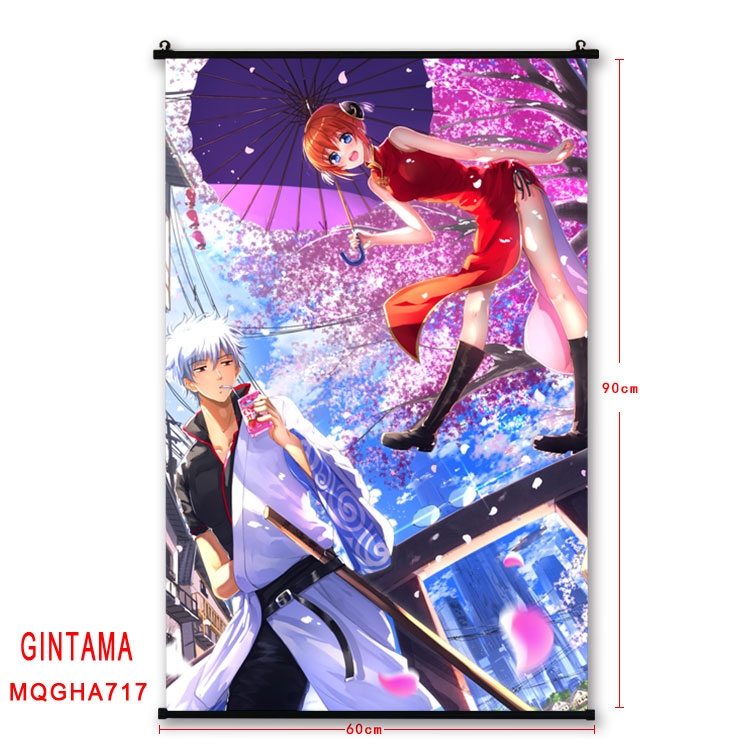 Gintama Anime plastic pole cloth painting Wall Scroll 60X90CM MQGHA717