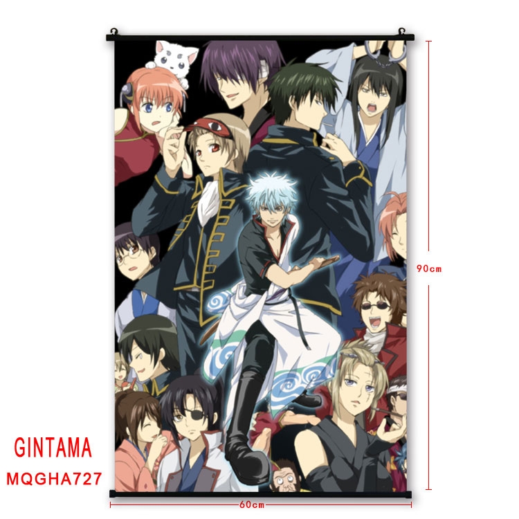 Gintama Anime plastic pole cloth painting Wall Scroll 60X90CM MQGHA727