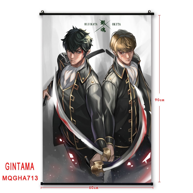 Gintama Anime plastic pole cloth painting Wall Scroll 60X90CM MQGHA713