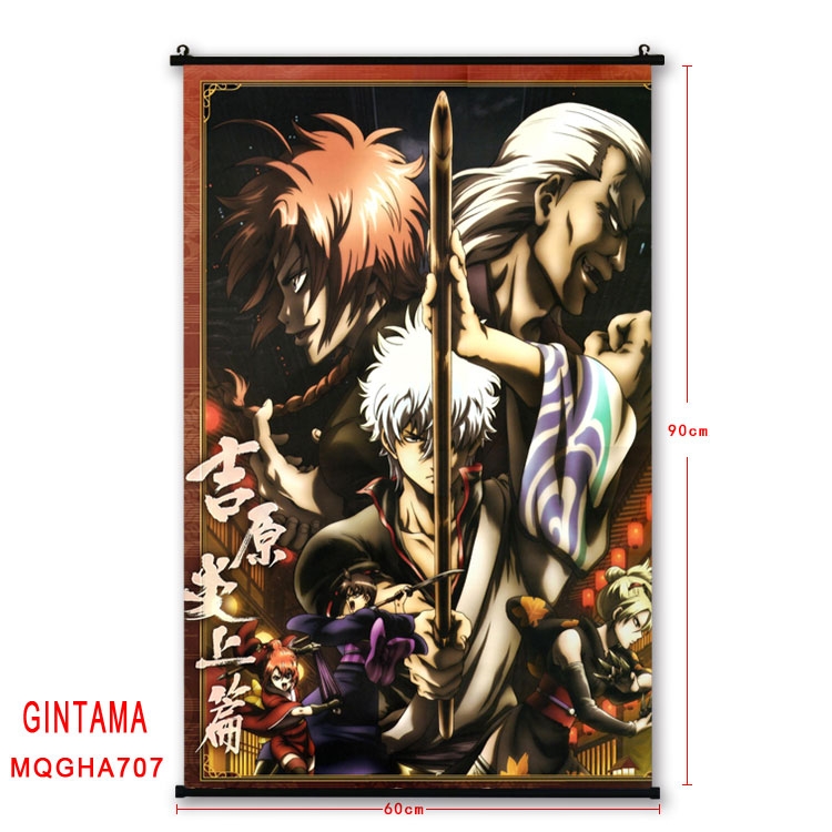 Gintama Anime plastic pole cloth painting Wall Scroll 60X90CM MQGHA707