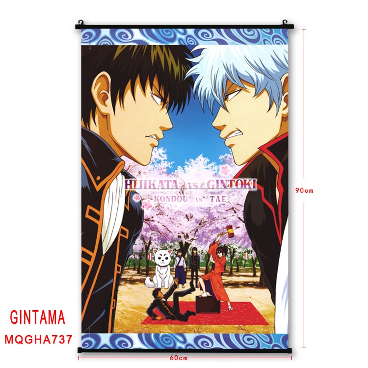 Gintama Anime plastic pole cloth painting Wall Scroll 60X90CM MQGHA737