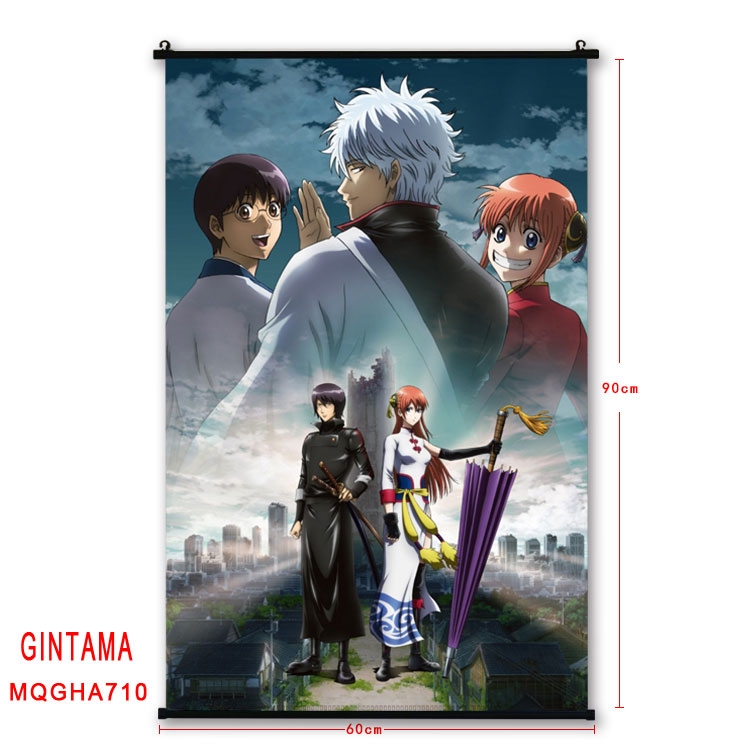 Gintama Anime plastic pole cloth painting Wall Scroll 60X90CM MQGHA710