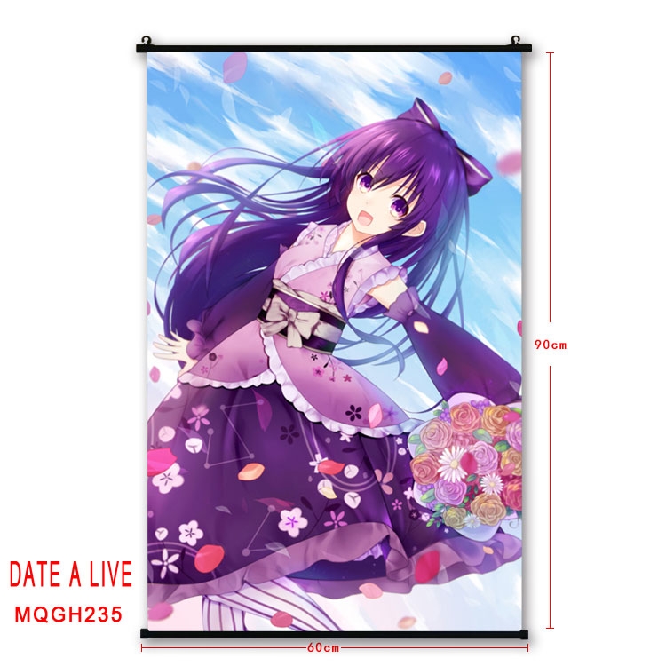 Date-A-Live Anime plastic pole cloth painting Wall Scroll 60X90CM MQGH235