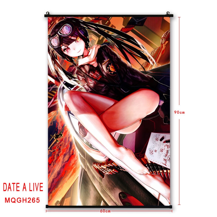 Date-A-Live Anime plastic pole cloth painting Wall Scroll 60X90CM MQGH265