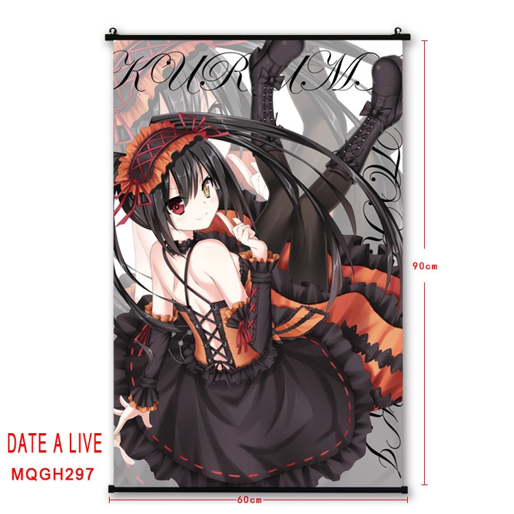 Date-A-Live Anime plastic pole cloth painting Wall Scroll 60X90CM MQGH297