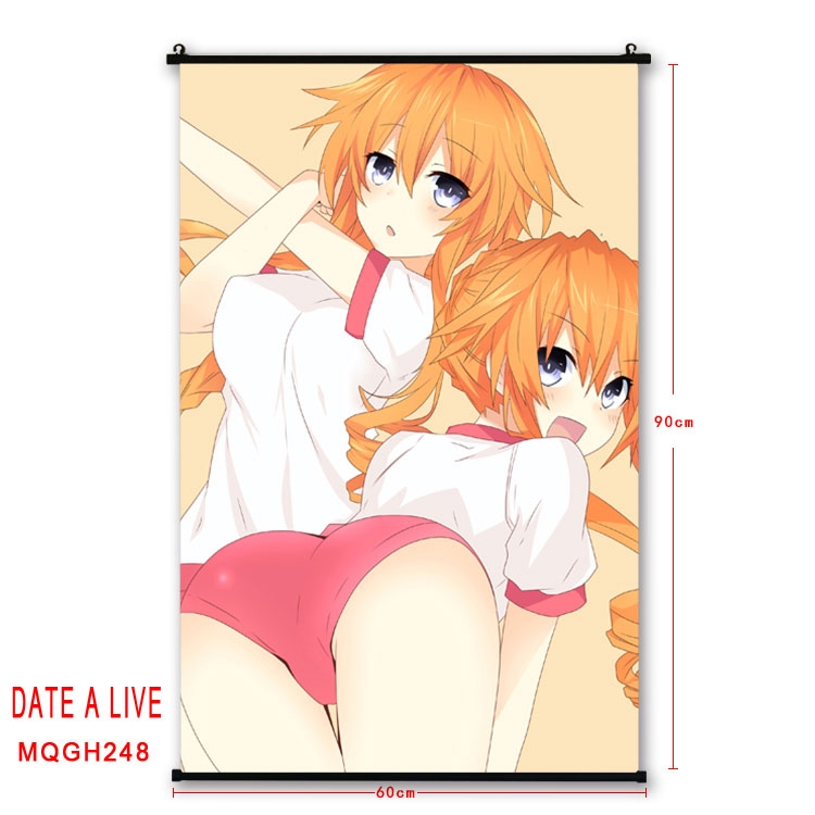 Date-A-Live Anime plastic pole cloth painting Wall Scroll 60X90CM MQGH248