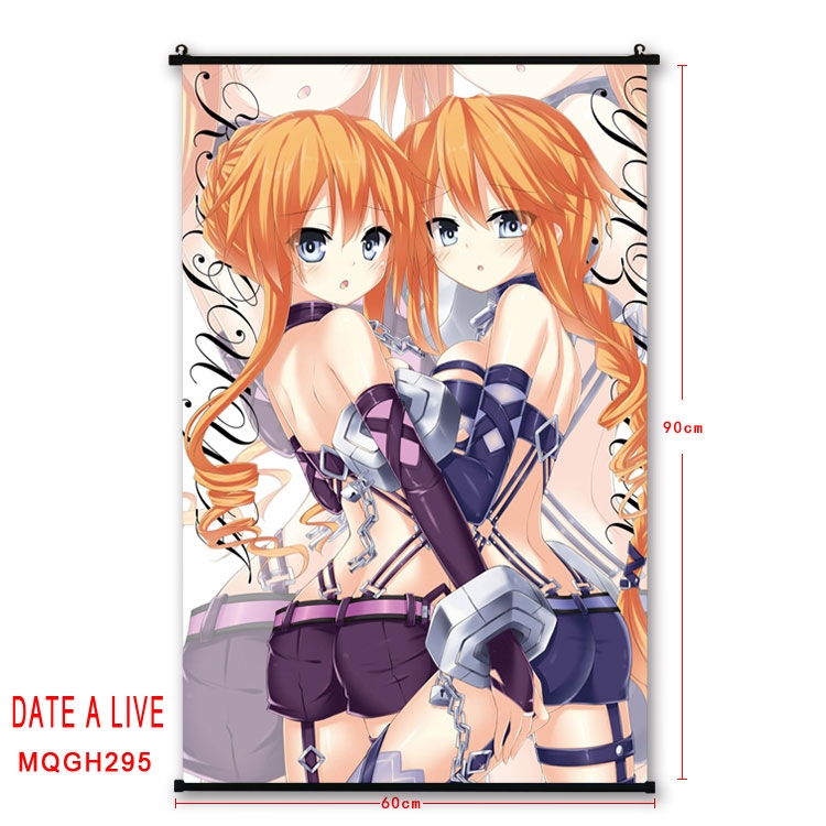 Date-A-Live Anime plastic pole cloth painting Wall Scroll 60X90CM MQGH295