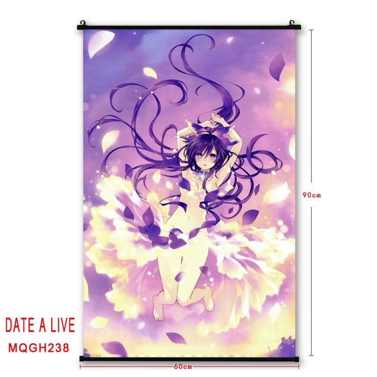 Date-A-Live Anime plastic pole cloth painting Wall Scroll 60X90CM MQGH238